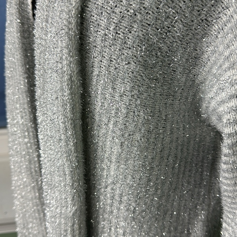 NWT ruby rd. Metallic silver sweater, XL - Picture 3 of 7